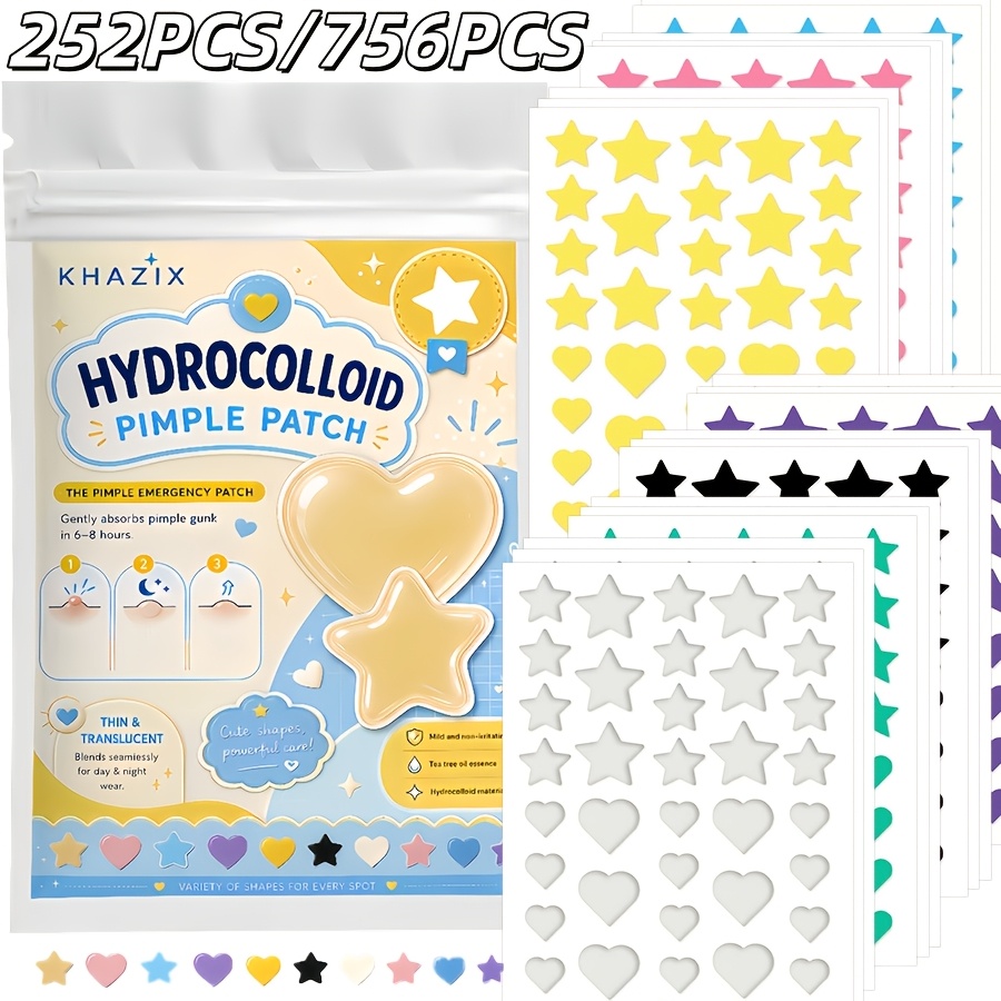Hydrocolloid Pimple Patch - 7 цветов, 252 шт./756 шт. Гидрогелевые
