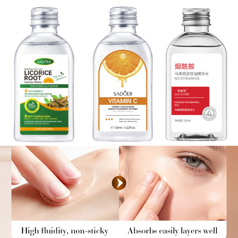 Niacinamide Pore Shrinking Essence - VC Ниацинамид, отбеливающая, питательная, глицериновая, солодка,