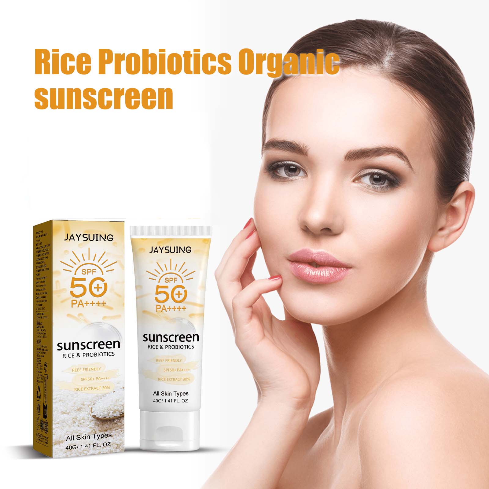 Spf 50 Waterproof Sunscreen - Пробиотик, органический рисовый солнцезащитный крем, предотвращает