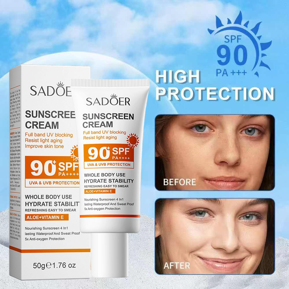 Spf 50 Waterproof Sunscreen - Солнцезащитный крем Sadoer с высокой степенью