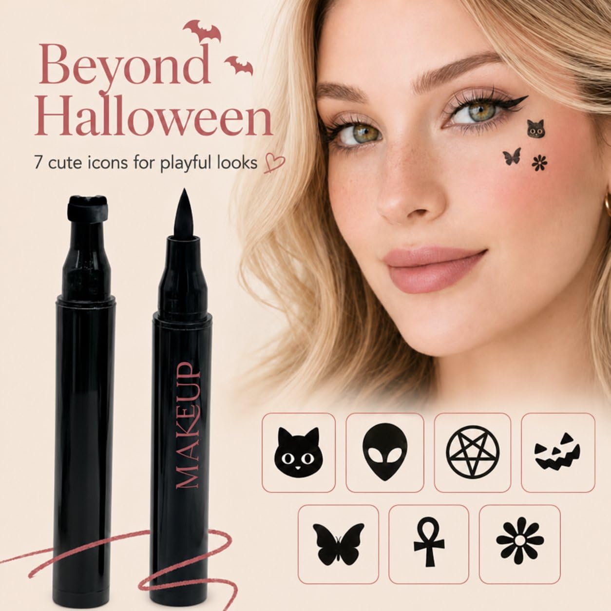 Хэллоуинская двусторонняя подв – обзор и цена Waterproof Liquid Eyeliner Pen