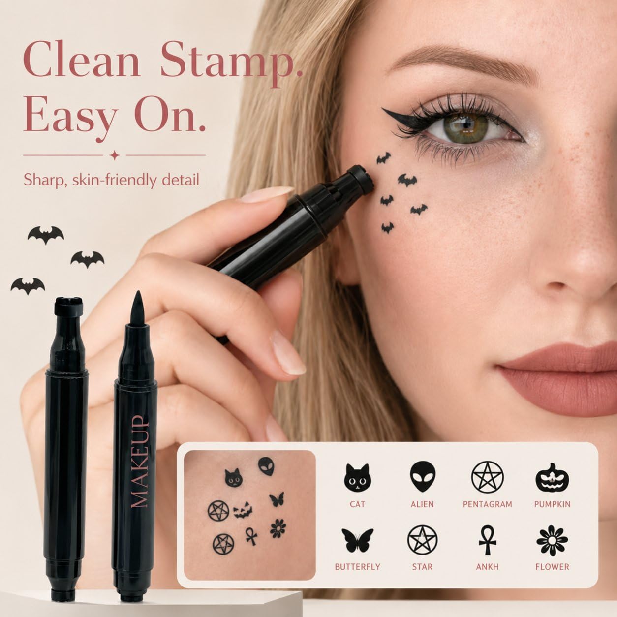 Хэллоуинская двусторонняя подв – обзор и цена Waterproof Liquid Eyeliner Pen