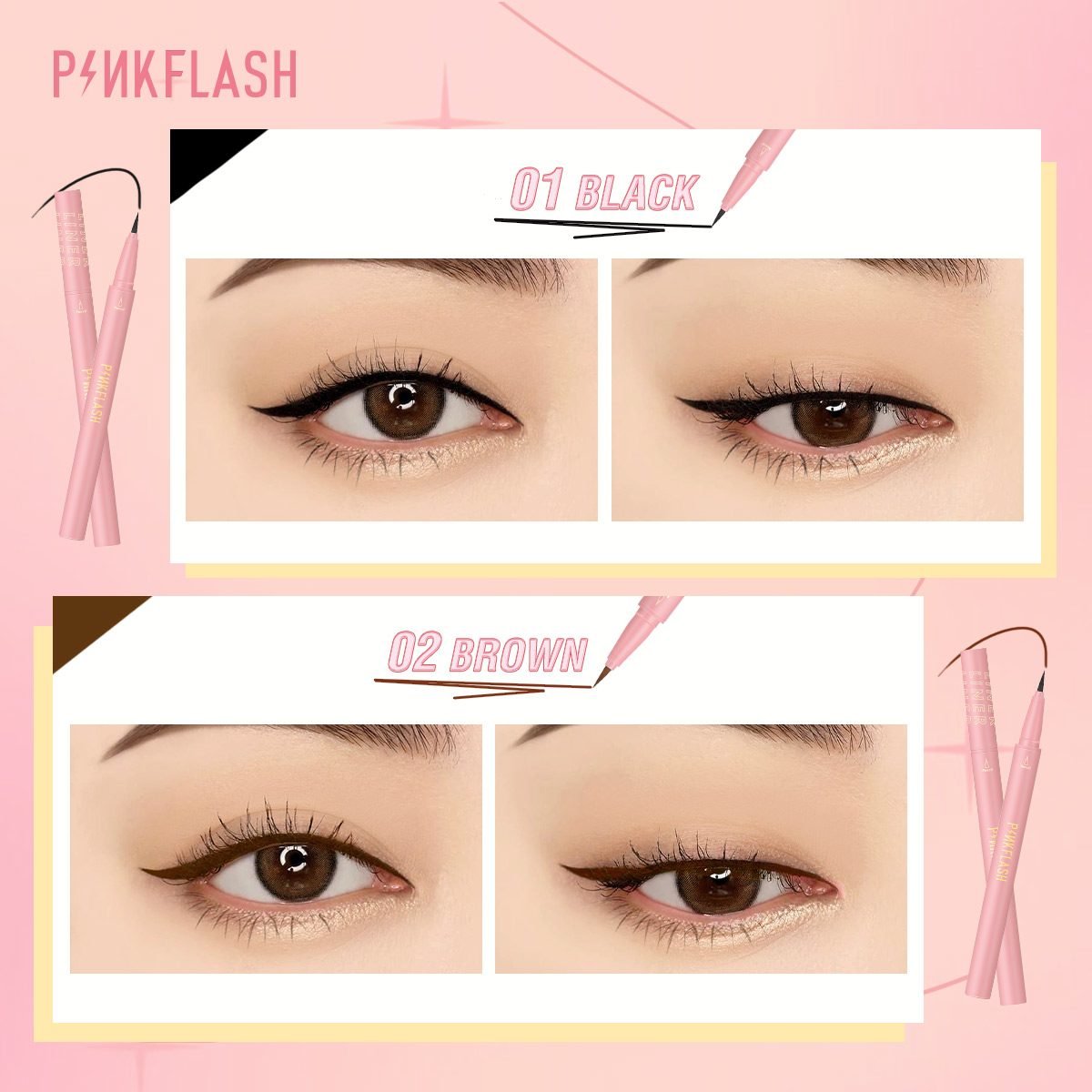 PINKFLASH черная жидкая подвод – обзор и цена Waterproof Liquid Eyeliner Pen