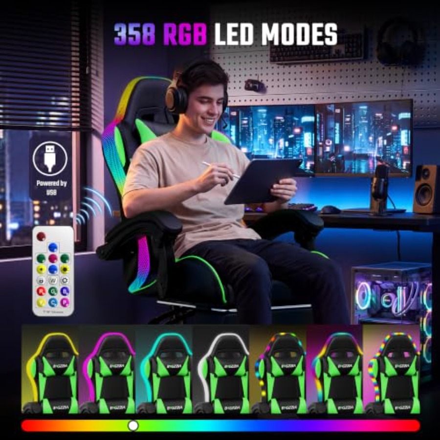 Игровое кресло RGB с подставко – обзор и цена Massage