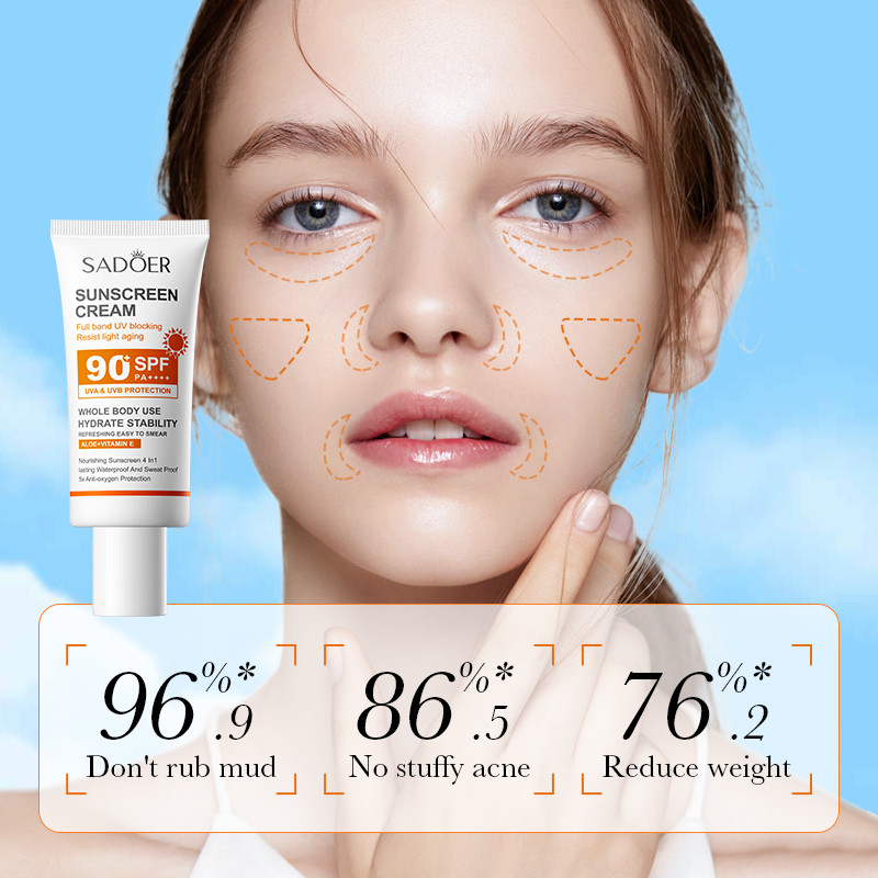 Солнцезащитный крем Sadoer с в – обзор и цена Spf 50 Waterproof Sunscreen