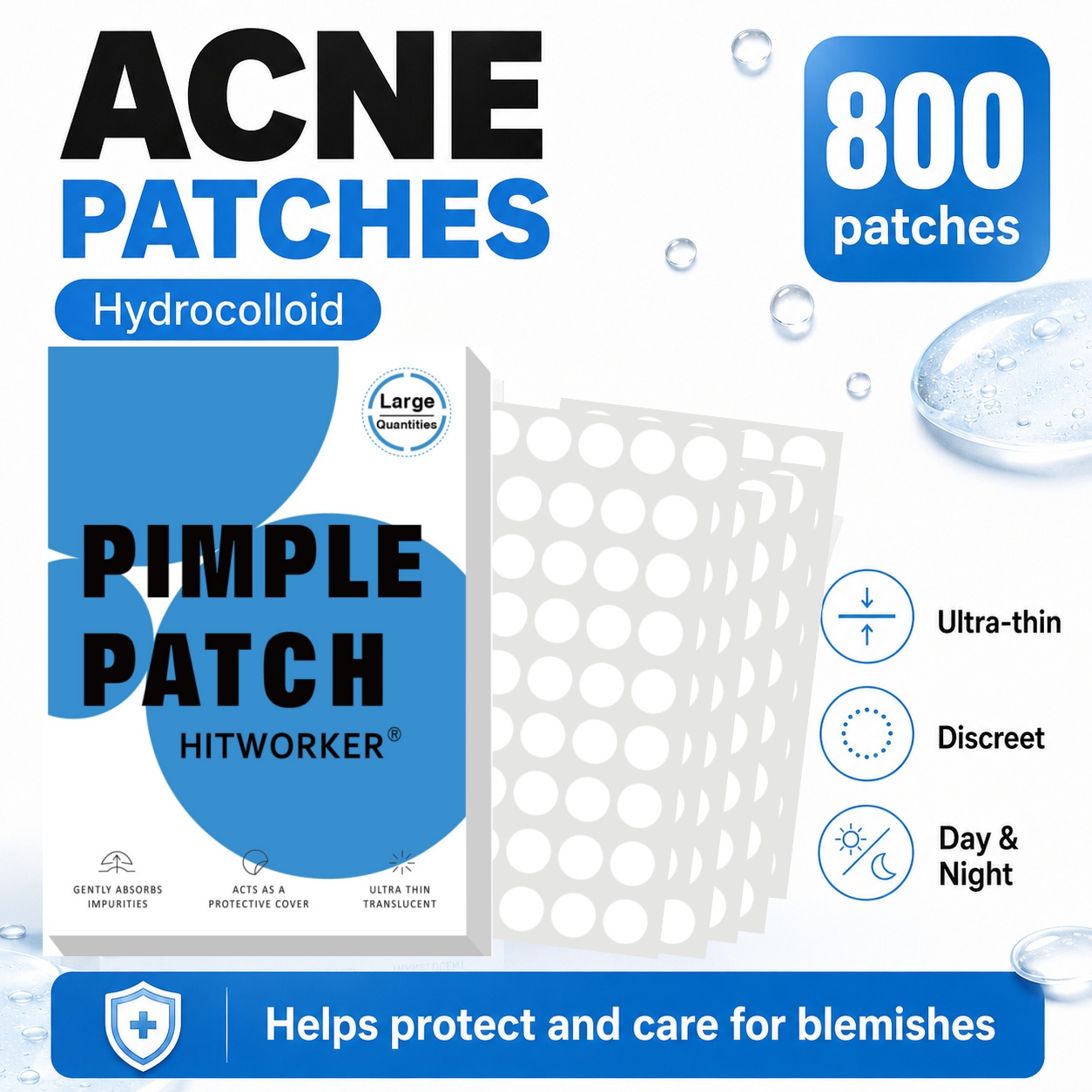 800 шт. гидроколлоидных пласты – обзор и цена Hydrocolloid Pimple Patch